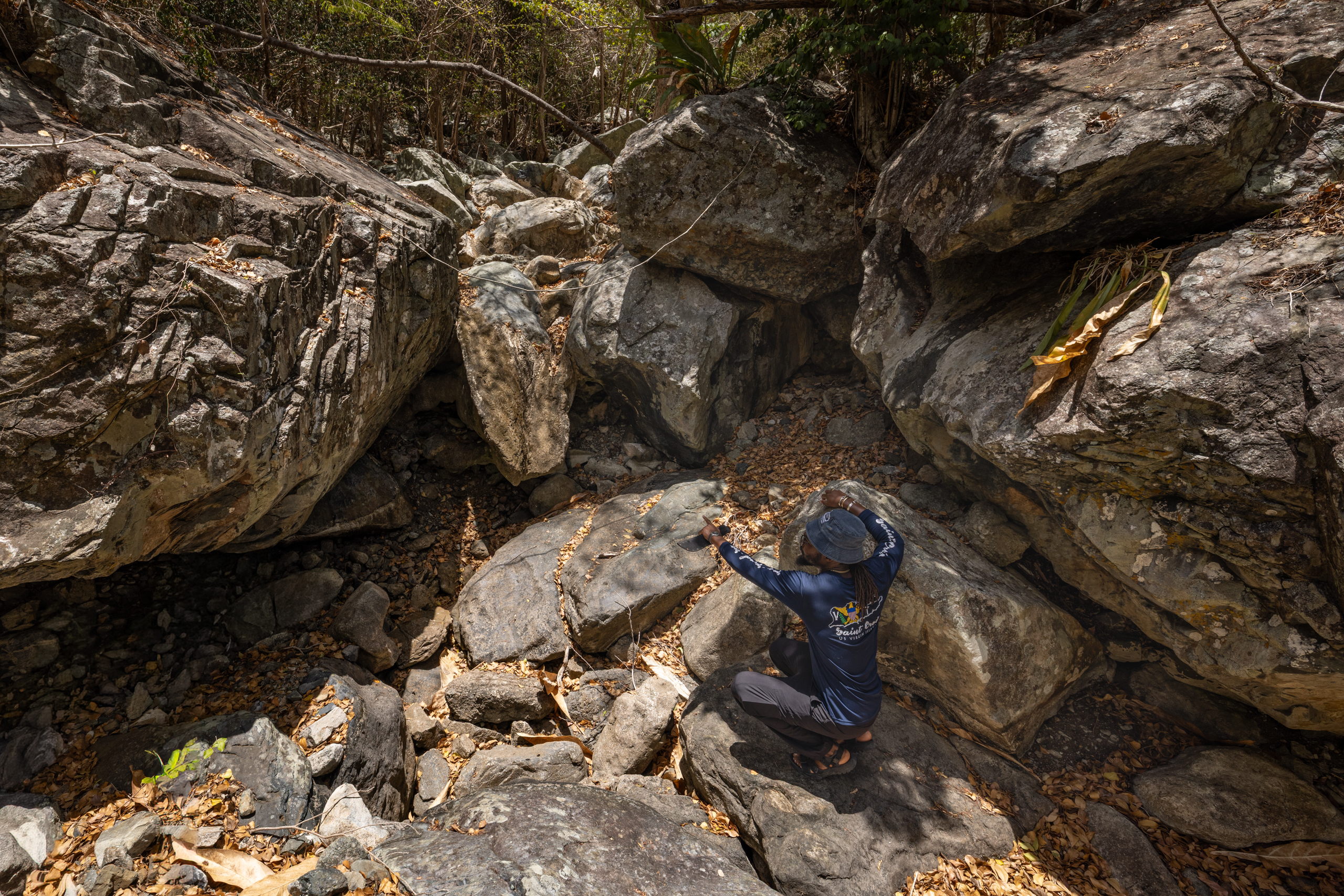 Even when dry, the evidence of water flow remains, etched into the rocks over time.